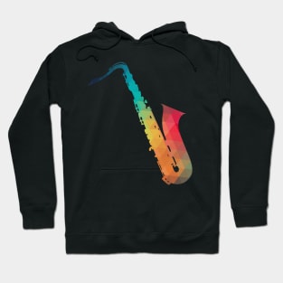 Rainbow pattern saxophone silhouette 02 Hoodie